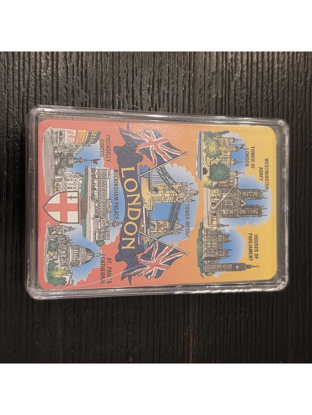 London Souvenir Playing Cards Complete Deck With Jokers Plastic Case England EUC